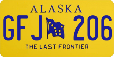 AK license plate GFJ206