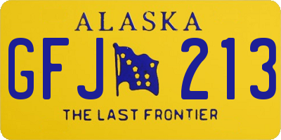 AK license plate GFJ213