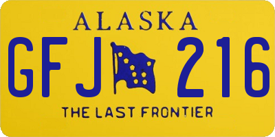 AK license plate GFJ216