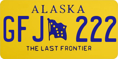 AK license plate GFJ222