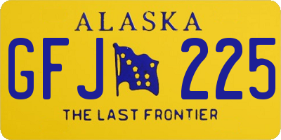 AK license plate GFJ225