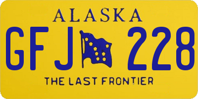 AK license plate GFJ228