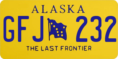 AK license plate GFJ232