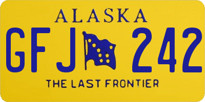 AK license plate GFJ242