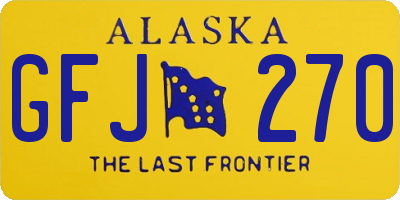AK license plate GFJ270