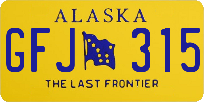 AK license plate GFJ315