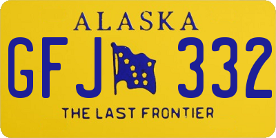 AK license plate GFJ332