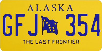 AK license plate GFJ354