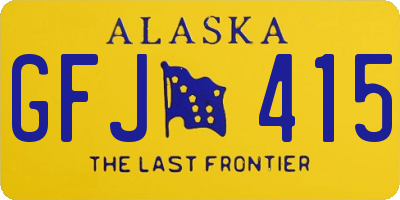 AK license plate GFJ415
