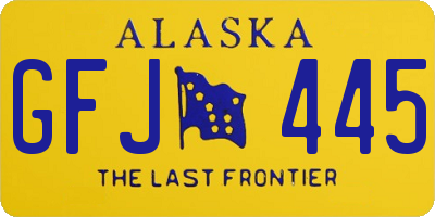 AK license plate GFJ445