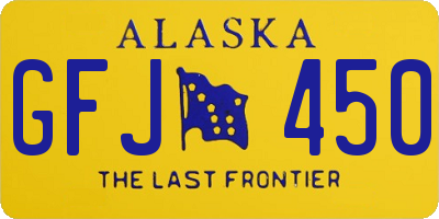 AK license plate GFJ450