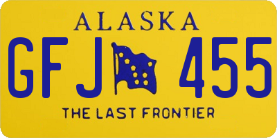 AK license plate GFJ455