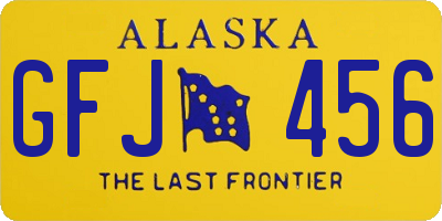 AK license plate GFJ456