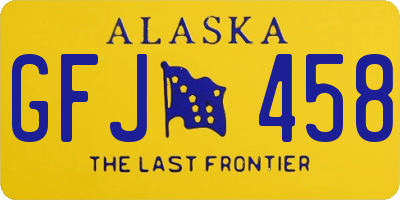 AK license plate GFJ458