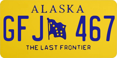 AK license plate GFJ467