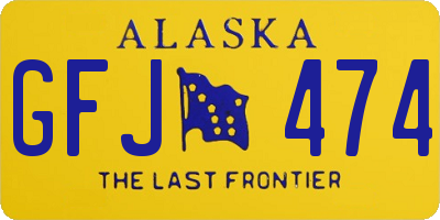 AK license plate GFJ474