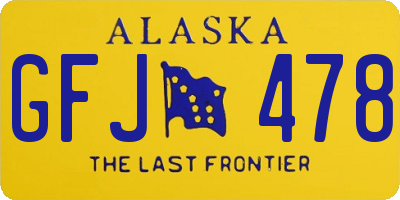 AK license plate GFJ478