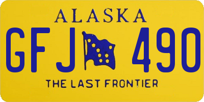 AK license plate GFJ490