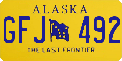 AK license plate GFJ492