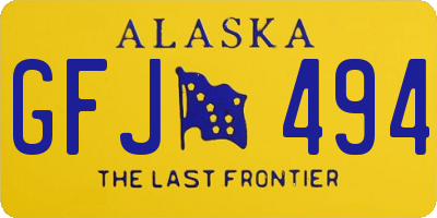 AK license plate GFJ494