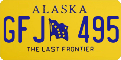 AK license plate GFJ495