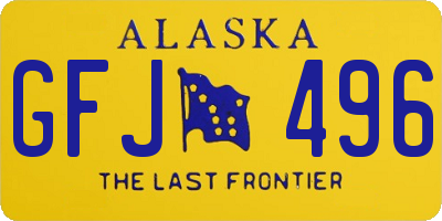AK license plate GFJ496