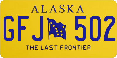 AK license plate GFJ502
