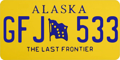 AK license plate GFJ533