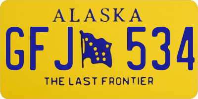 AK license plate GFJ534