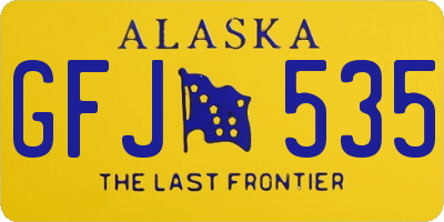 AK license plate GFJ535
