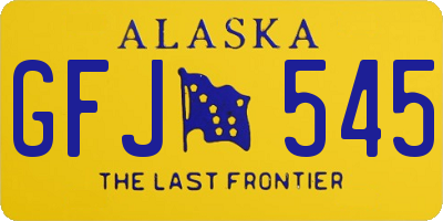 AK license plate GFJ545