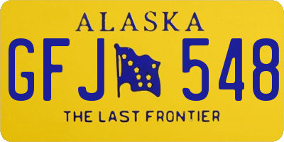 AK license plate GFJ548