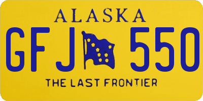 AK license plate GFJ550