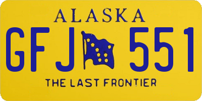 AK license plate GFJ551