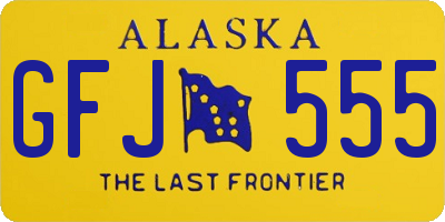 AK license plate GFJ555