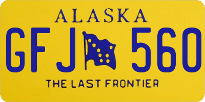 AK license plate GFJ560