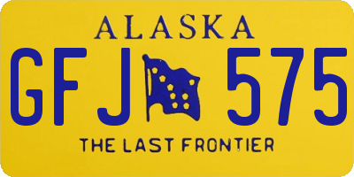 AK license plate GFJ575