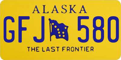 AK license plate GFJ580