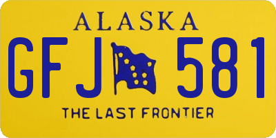 AK license plate GFJ581