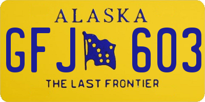 AK license plate GFJ603