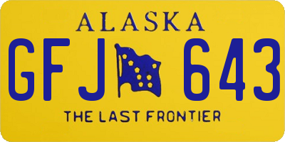 AK license plate GFJ643