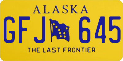 AK license plate GFJ645
