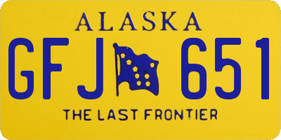 AK license plate GFJ651