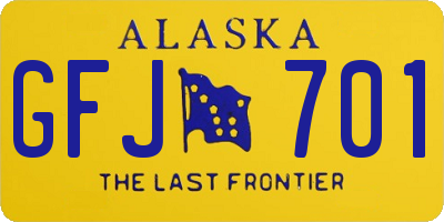 AK license plate GFJ701