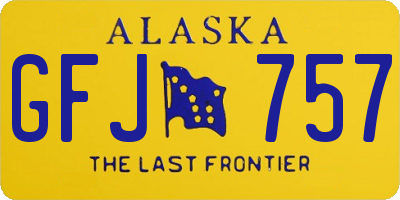 AK license plate GFJ757