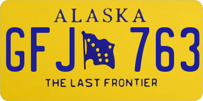 AK license plate GFJ763