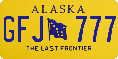 AK license plate GFJ777