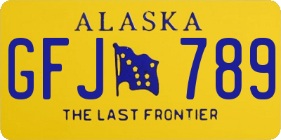 AK license plate GFJ789