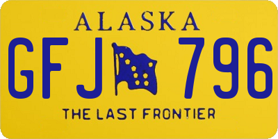 AK license plate GFJ796