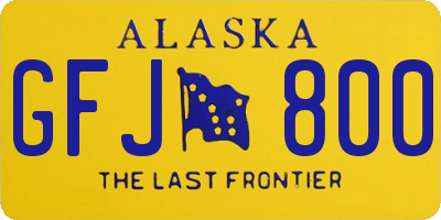 AK license plate GFJ800